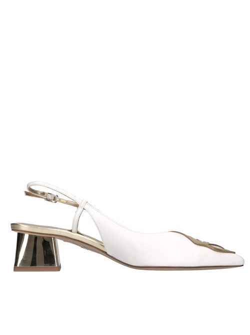 Décolleté slingback modello BUTTERFLY LOW in pelle SOPHIA WEBSTER | BUTTERFLY LOW SLINGBACKBIANCO-ORO